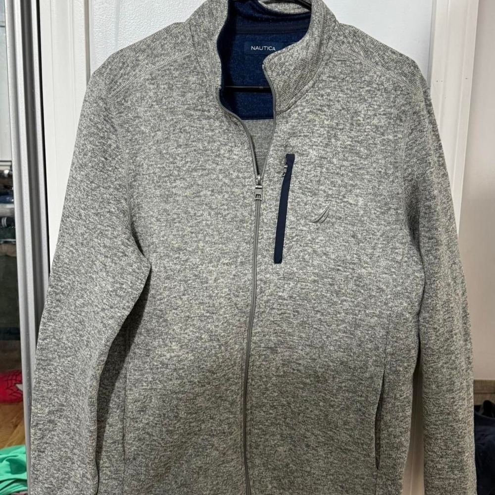 Grey Nautica zip up jacket